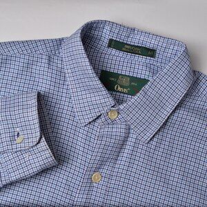 Orvis Mens Medium Houndstooth Button Up Long Sleeve Shirt